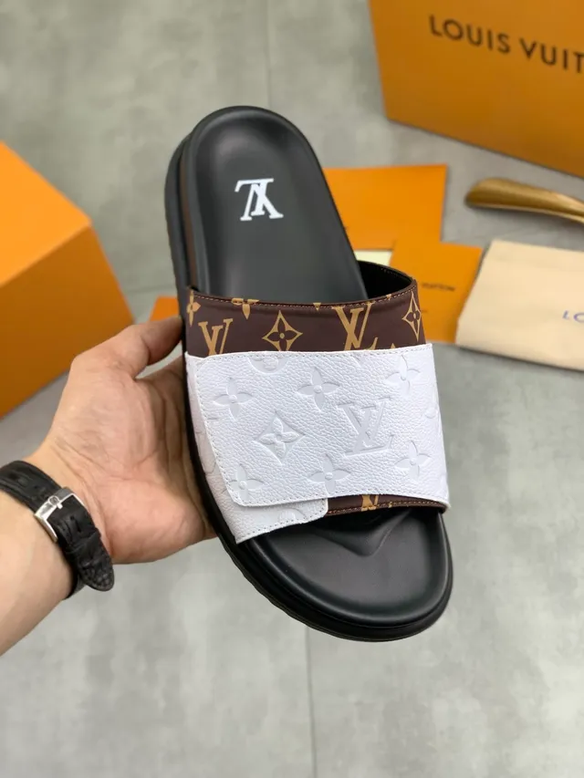 Louis Vuitton Run Away Slide Monogram Strap Platform Slippers 12