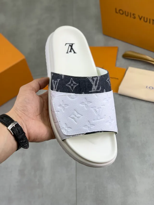 Louis Vuitton Run Away Slide Monogram Strap Platform Slippers 13
