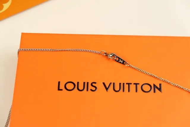 Louis Vuitton Silver Black Chain Cylindrical Locket Pendant Necklace 3