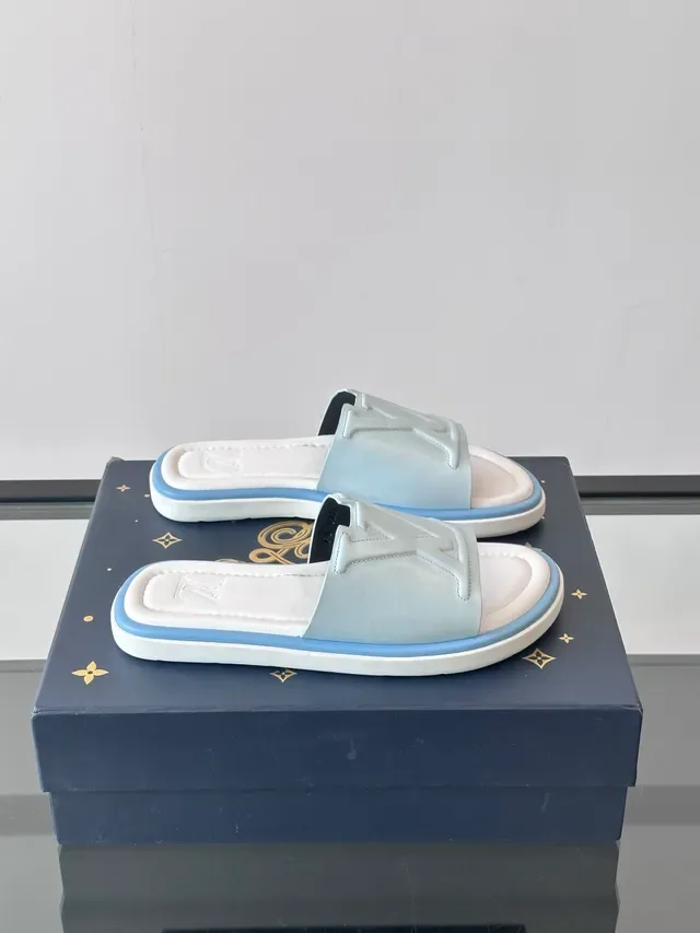 Louis Vuitton Silver Black Monogrammed Strap Metallic Finish Slippers 13