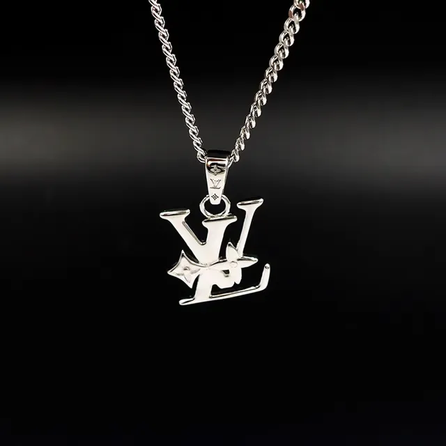 Louis Vuitton Silver Metal Monogram-Integrated Pendant Necklace 3