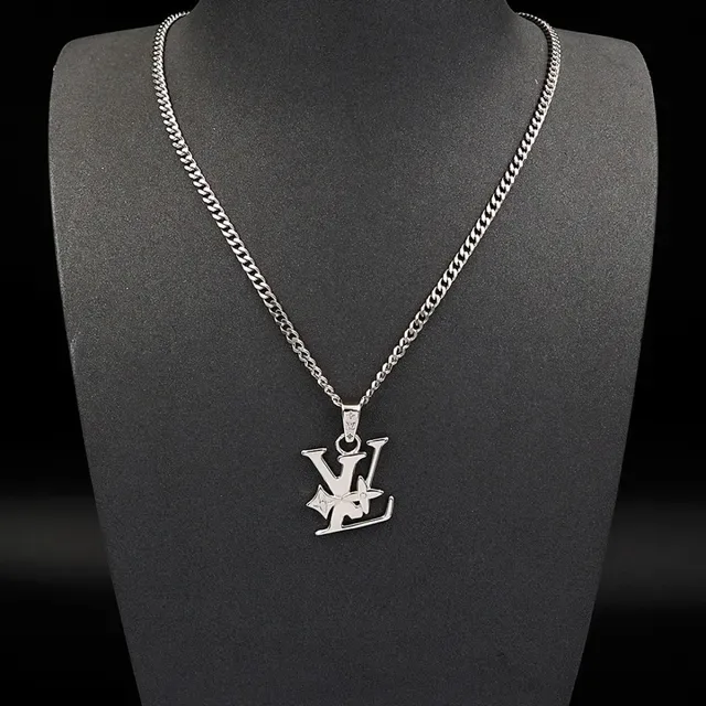 Louis Vuitton Silver Metal Monogram-Integrated Pendant Necklace 8