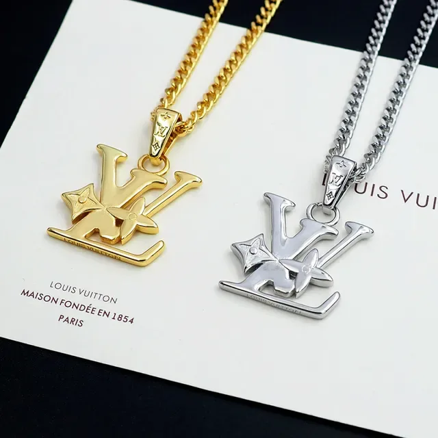 Louis Vuitton Silver Metal Monogram-Integrated Pendant Necklace 9