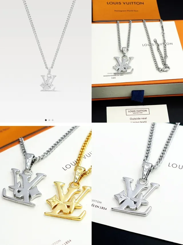 Louis Vuitton Silver Metal Monogram-Integrated Pendant Necklace 12