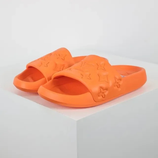 Louis Vuitton Slide Orange Molded Rubber Slippers 2