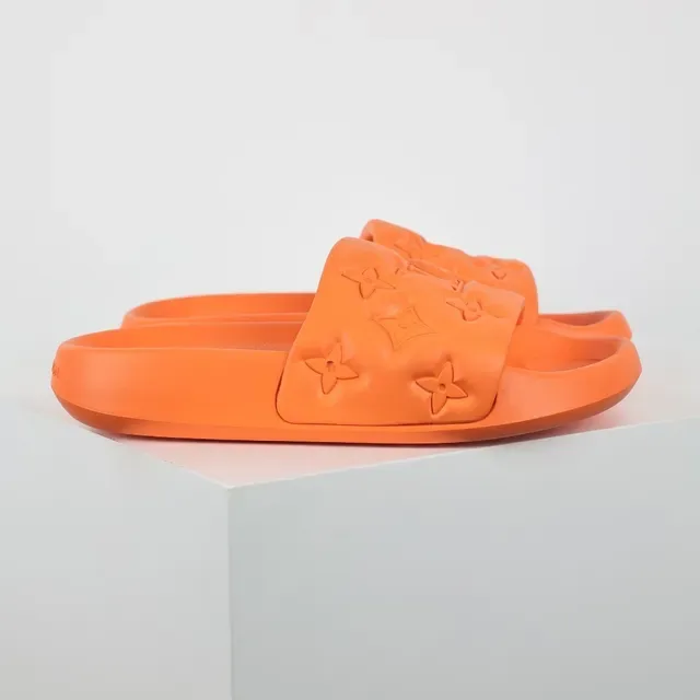 Louis Vuitton Slide Orange Molded Rubber Slippers 3