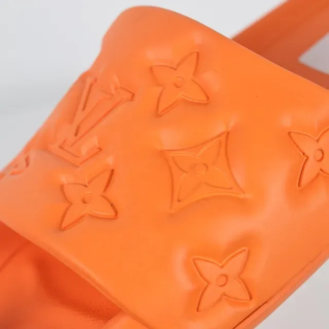 Louis Vuitton Slide Orange Molded Rubber Slippers 6