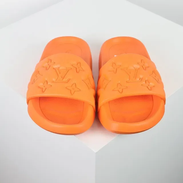 Louis Vuitton Slide Orange Molded Rubber Slippers 8