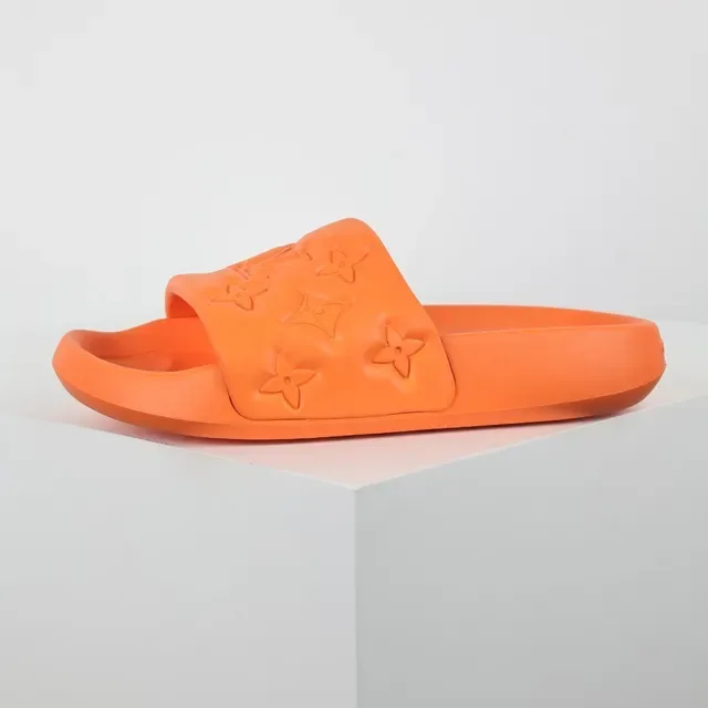 Louis Vuitton Slide Orange Molded Rubber Slippers 9