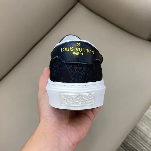 Louis Vuitton Slip-On Monogrammed Textile Black White Lifestyle Sneaker 3