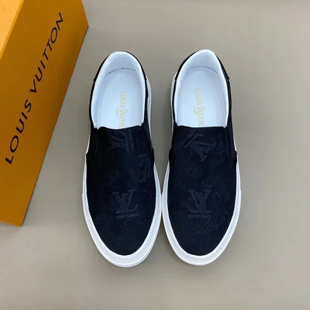 Louis Vuitton Slip-On Monogrammed Textile Black White Lifestyle Sneaker 9