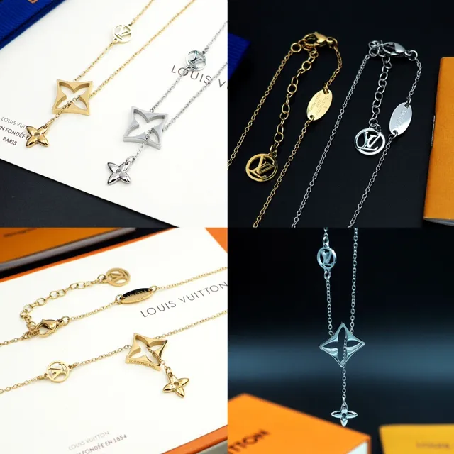 Louis Vuitton Star Necklace Gold Blue Chain Pendant Necklace 9