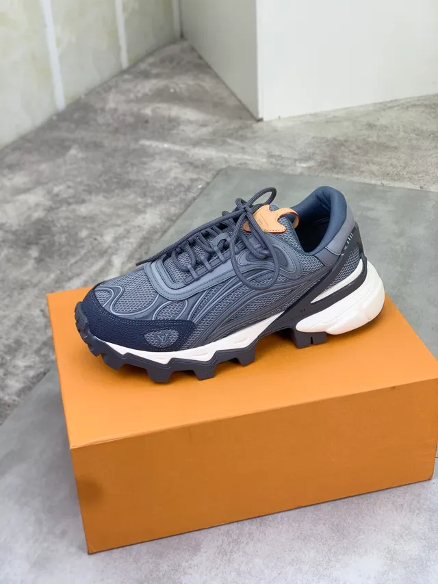 Louis Vuitton Trail Gray Navy and Tan Chunky Sneakers 4