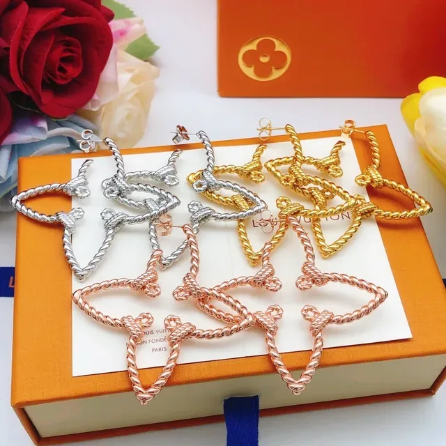 Louis Vuitton Twisted Rope Knot Triangular Hoop Earrings 3