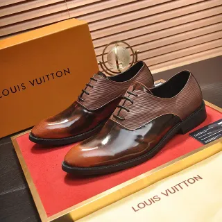 Louis Vuitton Two-Tone Brown Glossy Oxford Shoes
