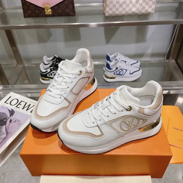 Louis Vuitton Blancs Beige Cuir Supérieur Panneaux Contrastés Lifestyle Sneakers 2