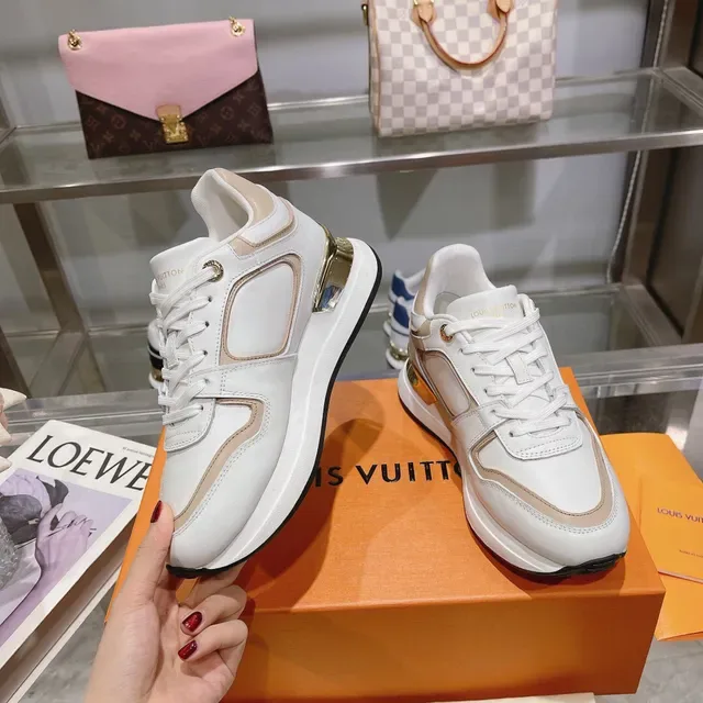 Louis Vuitton Blancs Beige Cuir Supérieur Panneaux Contrastés Lifestyle Sneakers 6