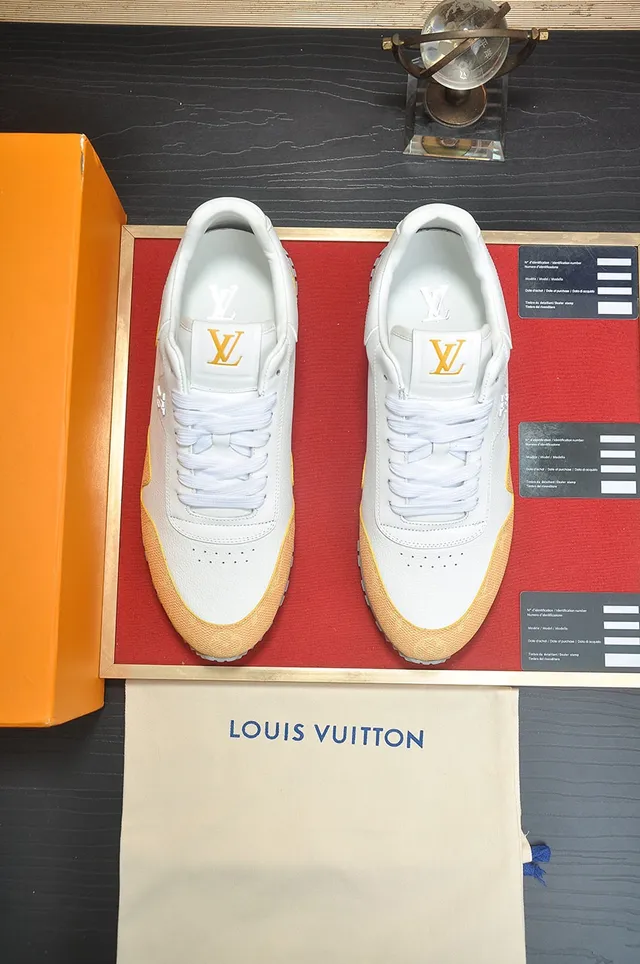Louis Vuitton White Beige Low-Top Mixed-Material Paneling Lifestyle Sneakers 5