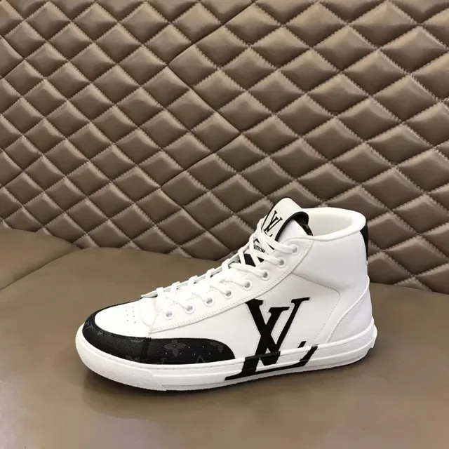 Louis Vuitton White Black High-Top Monogram Canvas Toe Cap Lifestyle Sneakers 5