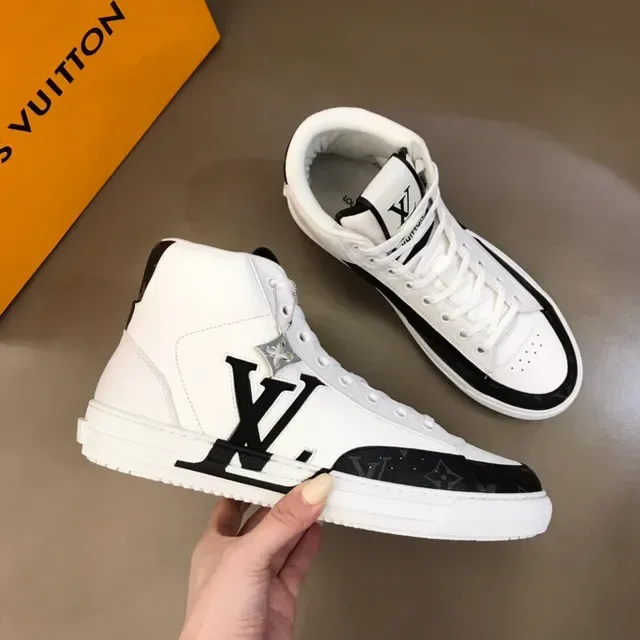 Louis Vuitton White Black High-Top Monogram Canvas Toe Cap Lifestyle Sneakers 6