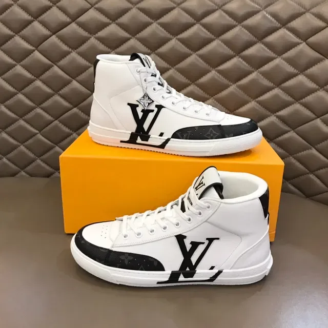 Louis Vuitton White Black High-Top Monogram Canvas Toe Cap Lifestyle Sneakers 7