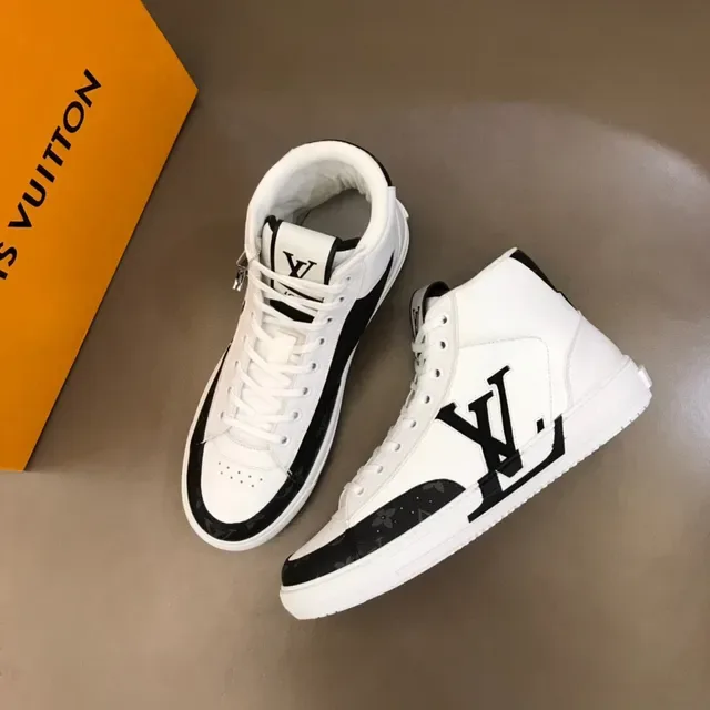 Louis Vuitton White Black High-Top Monogram Canvas Toe Cap Lifestyle Sneakers 8