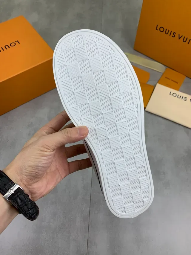 Louis Vuitton White Black Slip-On Upper Canvas Shoes 2