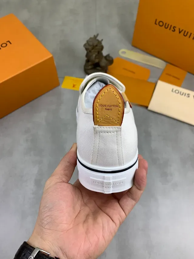 Louis Vuitton White Black Slip-On Upper Canvas Shoes 3
