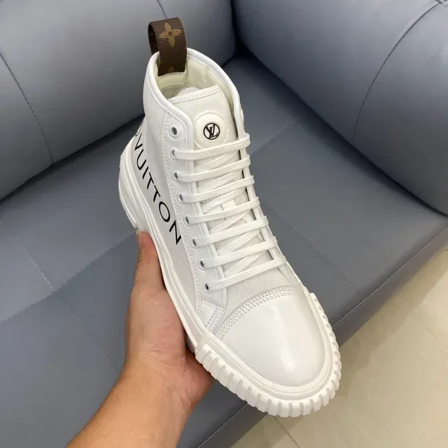 Louis Vuitton White Brown High-Top Canvas Upper Lifestyle Sneakers 4