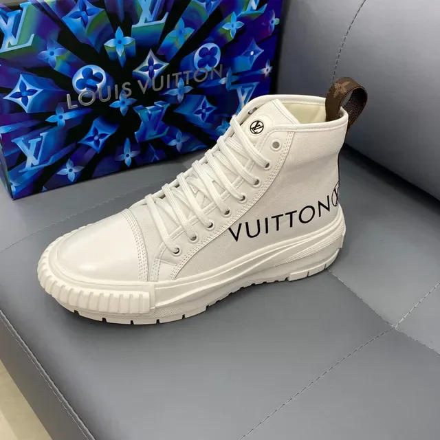 Louis Vuitton White Brown High-Top Canvas Upper Lifestyle Sneakers 5