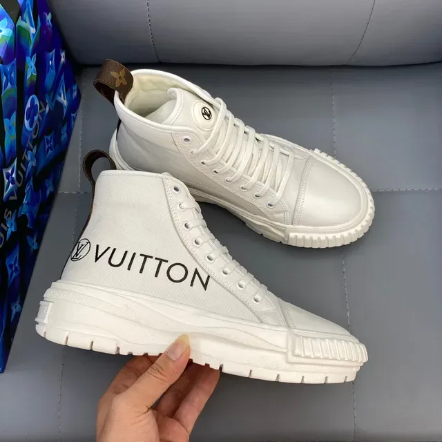 Louis Vuitton White Brown High-Top Canvas Upper Lifestyle Sneakers 7