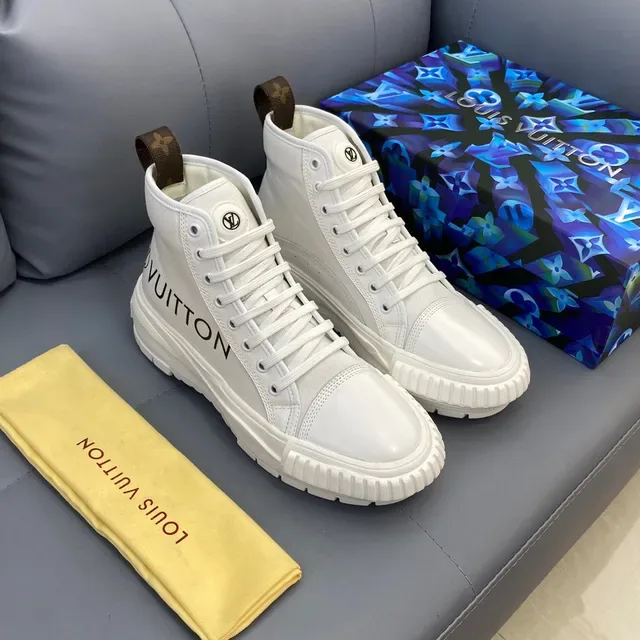 Louis Vuitton White Brown High-Top Canvas Upper Lifestyle Sneakers 8