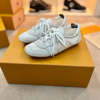 Louis Vuitton White Gray Perforated Mesh Suede Overlays Lifestyle Sneakers