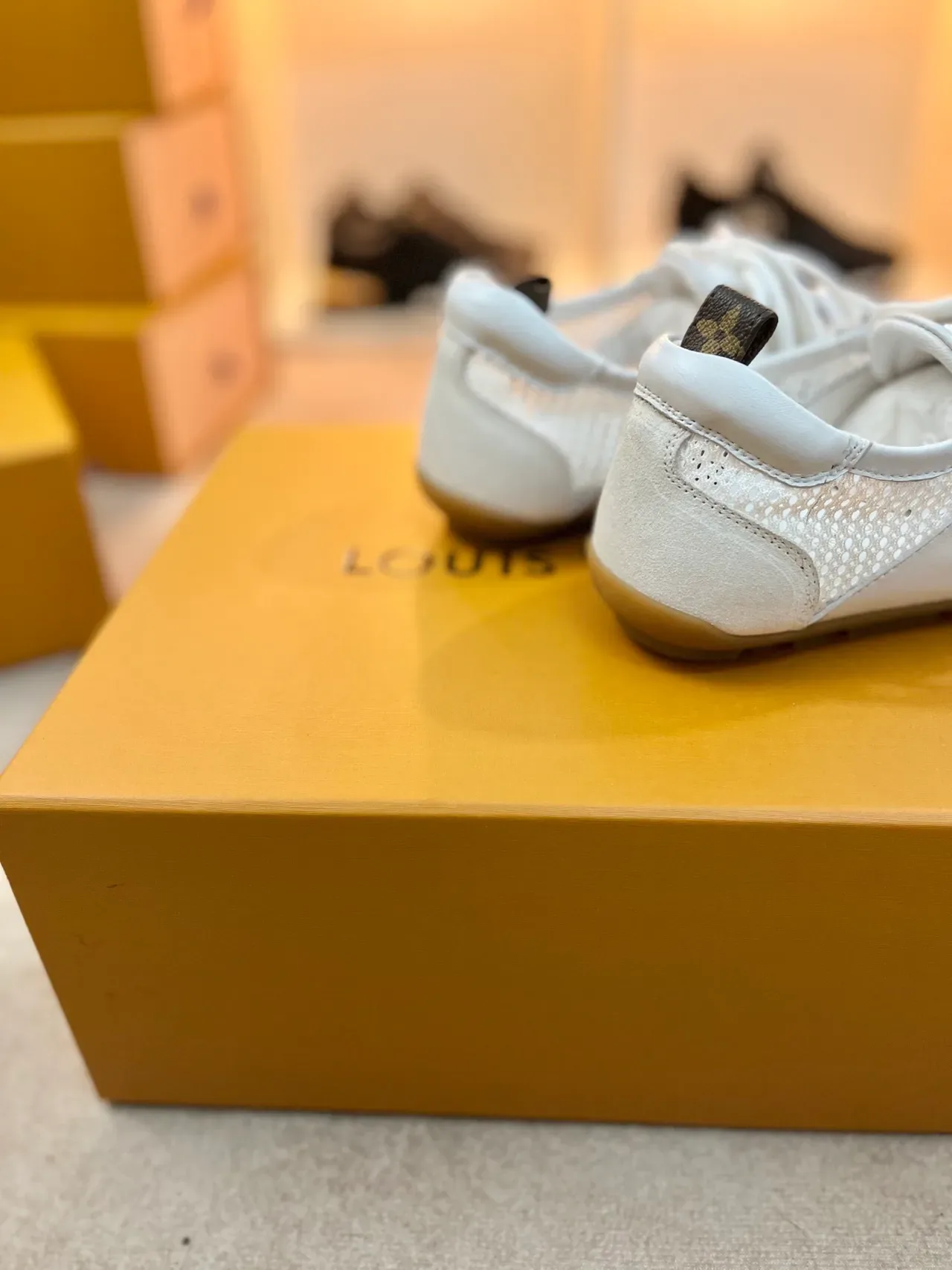 Louis Vuitton White Gray Perforated Mesh Suede Overlays Lifestyle Sneakers 2