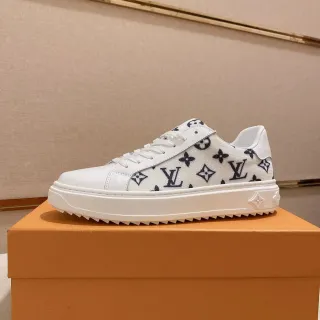Louis Vuitton Blanco Marino Monograma Impreso Superior de Textil Suela Plataforma Gruesa Zapatos Lifestyle