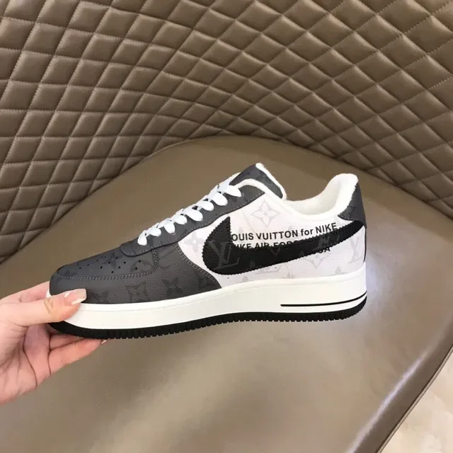 Louis Vuitton x Nike Air Force 1 Black and White Monogram Lifestyle Sneakers 3