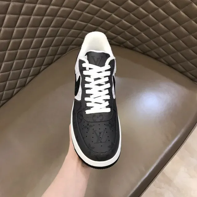 Louis Vuitton x Nike Air Force 1 Black and White Monogram Lifestyle Sneakers 4