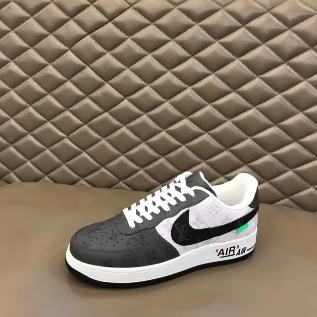 Louis Vuitton x Nike Air Force 1 Black and White Monogram Lifestyle Sneakers 6