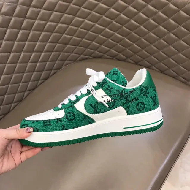 Louis Vuitton x Nike Air Force 1 Green Monogram Lifestyle Sneakers 3