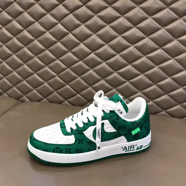 Louis Vuitton x Nike Air Force 1 Green Monogram Lifestyle Sneakers 5