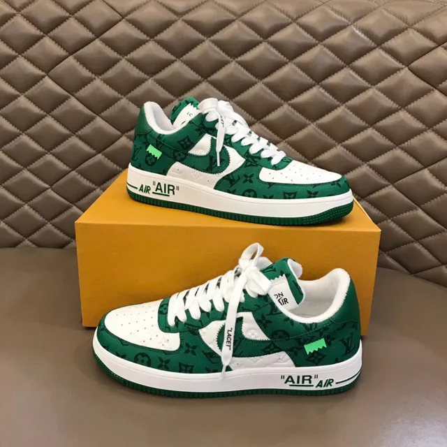 Louis Vuitton x Nike Air Force 1 Green Monogram Lifestyle Sneakers 6