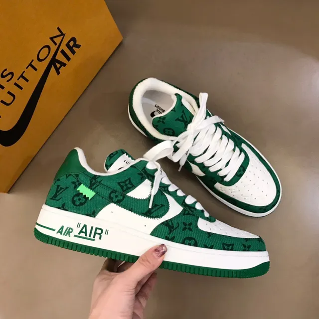 Louis Vuitton x Nike Air Force 1 Green Monogram Lifestyle Sneakers 7
