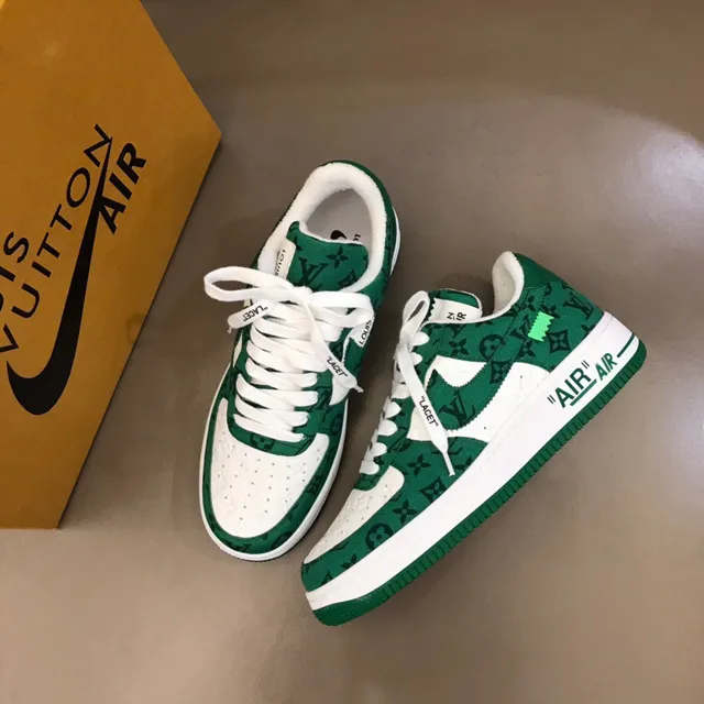 Louis Vuitton x Nike Air Force 1 Green Monogram Lifestyle Sneakers 8