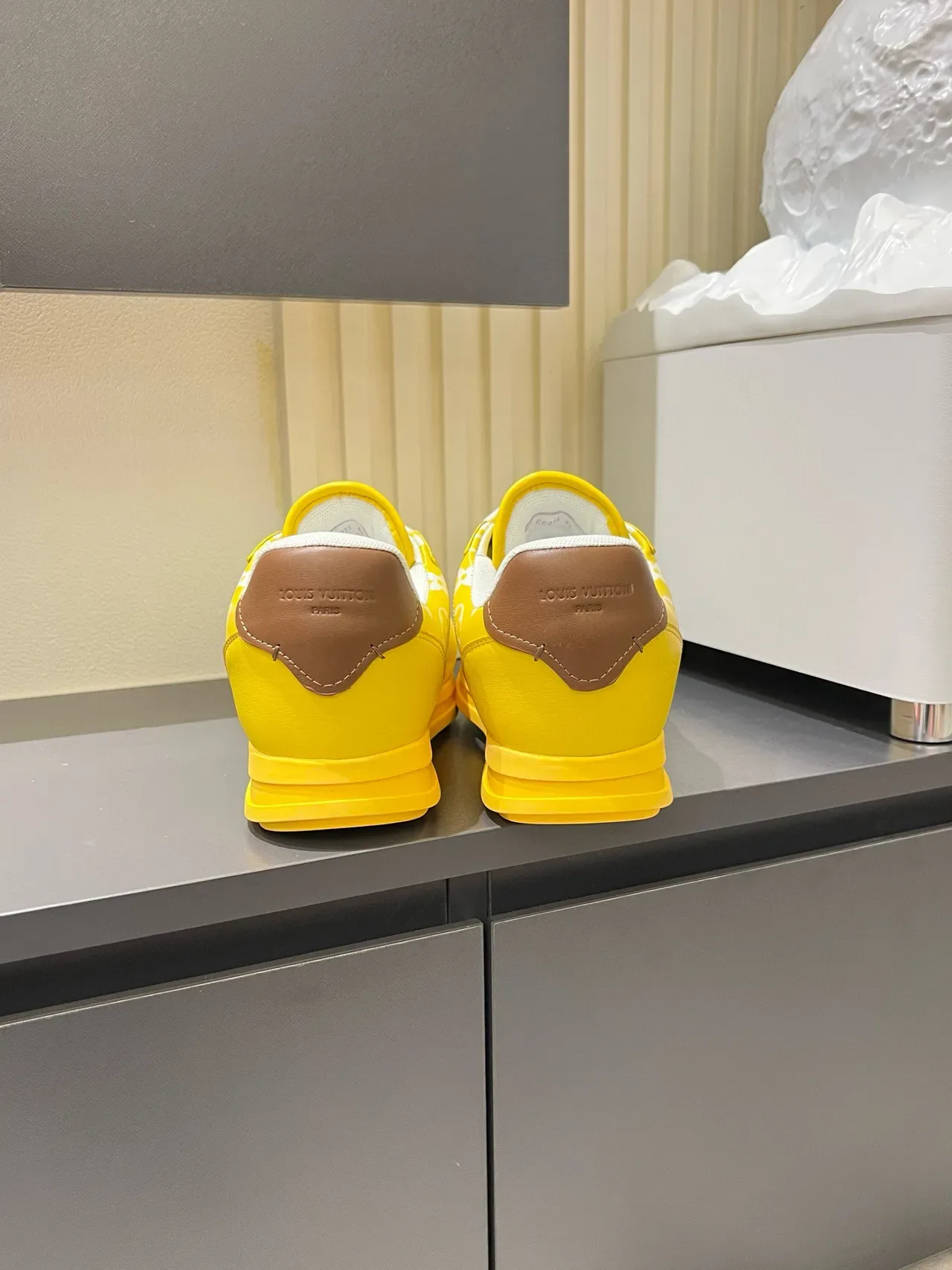 Louis Vuitton Yellow Brown Monogram-Coated Leather Low-Top Silhouette Lifestyle Sneakers 9