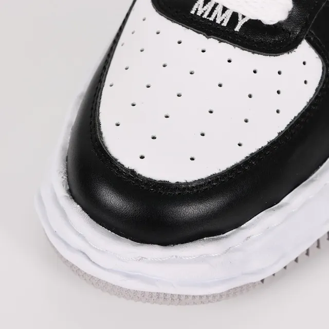 Maison Margiela Black White Deconstructed Layered Leather Lifestyle Sneakers 5