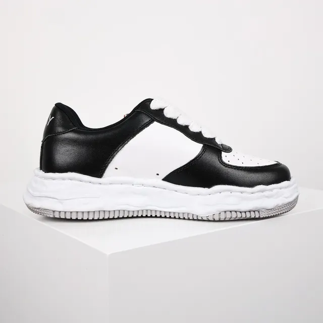 Maison Margiela Black White Deconstructed Layered Leather Lifestyle Sneakers 7