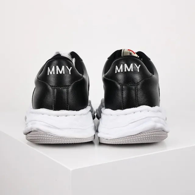 Maison Margiela Black White Deconstructed Layered Leather Lifestyle Sneakers 8