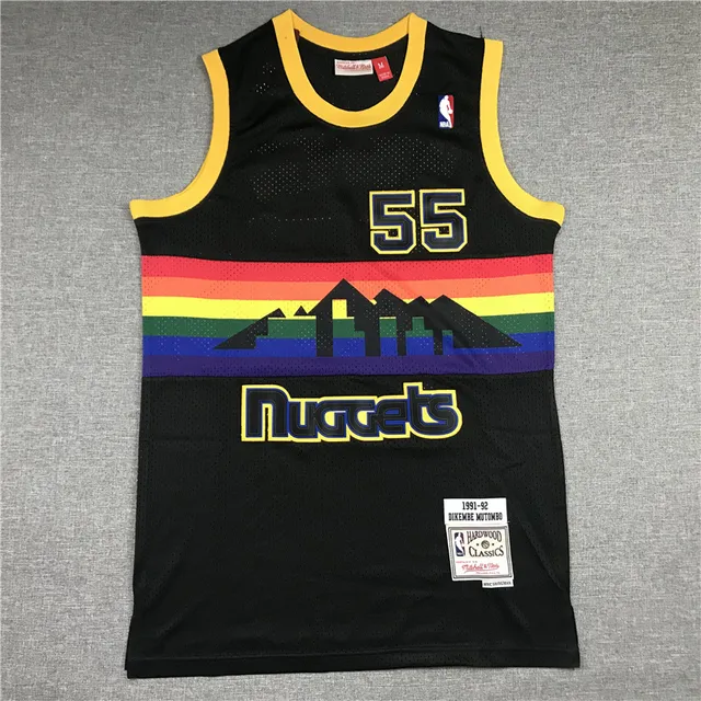 Mitchell & Ness 1991-92 Dikembe Mutombo Hardwood Classics Black Rainbow Mountain Jersey 3