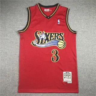 Mitchell & Ness 1999–00 Allen Iverson Hardwood Classics Red Black Mesh Jersey