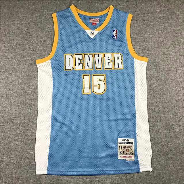 Mitchell & Ness 2003-04 Carmelo Anthony Hardwood Classics Blue White Sleeveless Mesh Construction Jersey 2